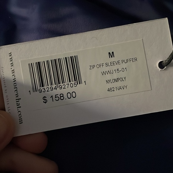WeWoreWhat Zip Off Sleeve Puffer Jacket in Navy. Size M. NWT! - Picture 6 of 6
